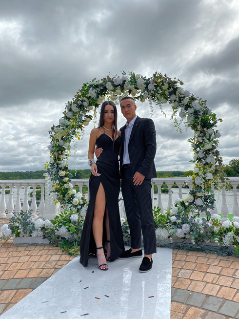 Off-Shoulders cocktail dress Slit formal gown
